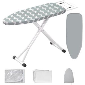 Ironing Board,Foldable Ironing Board Adjustable Height Compact Iron Board Thick Steel Tube Iron Board with Holder,Replacing Cloth Cover and Mini Handheld Gloves,Gift for Women(Blue Waves)