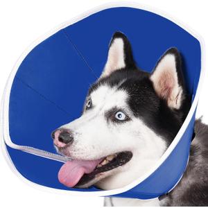 BARKLESS Dog Cone, Soft Cone for Dogs After Surgery to Stop Licking, Alternative to Recovery Collar, Adjustable Elizabethan Collar for Neutering and Wound Care (M (Neck: 10.5-14"), Blue)