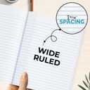 Rosmonde 12 Pack Bulk Composition Notebook Wide Ruled, 200 Pages (100 Sheets), 9-3/4 x 7-1/2", Hard Cover Wide Ruled Notebook Bulk, Assorted Colors Composition Notebook For School, Colors May Repeat