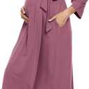 Xpenyo Women's Maternity Sleepwear,Labor/Delivery/Nursing/Hospital Nightgown Kimono Robes Long Pregnancy Loungewear (XX-Large, Mauve)