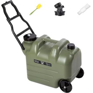 7.4 Gallon Water Jug with Wheels & Folding Handle, GIGYES Rolling Wheel Water Storage Tank for Hiking Camping, Portable