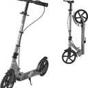 VEVOR Kick Scooter for Kids Ages 8+, Teens & Adults, 2-Wheel Toddler Scooter with Adjustable Height Handlebar, Wide Anti-Slip Deck, Foldable Lightweight Frame for Boys & Girls up to 220 lbs, Gray