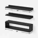 WOPITUES Floating Shelves for Wall 24 inch with Cube Shelf, Wall Shelves with Metal Rail for Decor, Bathroom Organizers and Storage, Over Toilet Shelves for Bathroom, Toilet Paper-Black, 23.6 inch