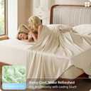 Bedsure 100% Organically Grown Bamboo Viscose King Size Sheets Set | Cooling Bedsheets for Hot Sleepers | Luxury Silky Soft | 18" Deep Pocket with Corner Straps | Oeko-Tex Certified [Beige]