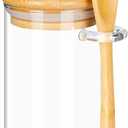 Sugar Container with Bamboo Lid and Spoon,8.5 oz Glass Jar for Coffee Bar Accessories Storage Canister Kithcne Decor Housewarming Gift Refillable Design