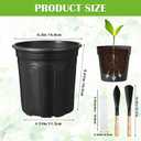 600 Pcs 1 Gallon Plastic Plants Nursery Pots Bulk with 600 Plant Labels, Thickened Soft Black Seedling Pots with Drainage Holes, Flower Plant Containers for Succulents Supply