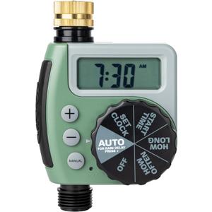 Orbit One Outlet Single-Dial Hose Faucet Timer - Easy Programmable - For Garden Watering System - LCD Hose Timer with Adjustable Watering Schedule - 62056