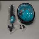 QingSong Full Face Snorkel Mask for Adults, Snorkeling Gear with Camera Mount, 180 Degree Panoramic View Snorkel Set Anti-Fog Anti-Leak (Large-X-Large, 2 Pack - Black+Black Green)