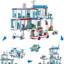 City Hospital STEM 3 in1 Building Sets, Compatible with Lego Ambulance Tor Truck, Rescue Helicopter, Connect to Other City Sets, 687 PCS Best Gift for 6 7 8 9 10 Boys