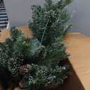 30 Led Warm Lights Pre-Lit Artificial Mini Christmas Tree, 2ft Snow Tipped Pine Artificial Christmas Tree,Seasonal Indoor Home Decor with Decorative Burlap Base