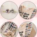 Renotemy Newborn Baby Girl Clothes Fall Winter Outfit Ribbed Romper Plaid Overalls Jumpsuit Infant Girl Outfits 0-18 Months (3-6 Months)