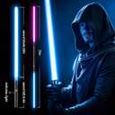 2-Pack Metal Hilt Dueling Lightsaber for Adults & Kids, Black, 40 in