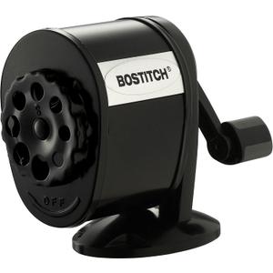 Bostitch Office Wall Mount Manual Pencil Sharpener, Tip Saver, 8 Hole Dial, 6X Longer Cutter Life, Vertical or Horizontal Mounting Black (MPS1-BLK)