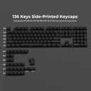 XVX PBT Keycaps - Side Print Keycaps 60 65 75 100 Percent, Double Shot Shine Through Custom Key caps, Black 136 Keys Set, OEM Profile, Minimalist Style Phantom for Cherry Gateron MX Switche Keyboard