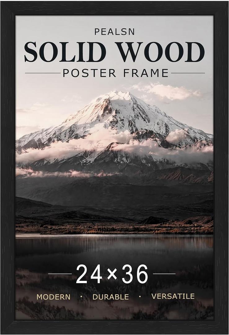 24x36 Solid Wood Poster Frame for Wall Mounting Display,Black