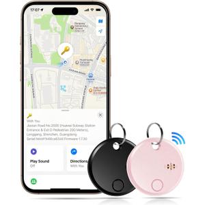Air Tracker Tags 2 Pack - for iOS Only - Bluetooth Keys Finder Luggage Tracker Compatible with Apple Find My APP, Item Locator Item Finder for Luggage, Backpack, Suitcases