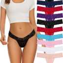 Sunm Boutique Lace Thongs For Women Sexy Underwear Seamless Thongs Soft Stretch Womens Thong Underwear 10 Pack M