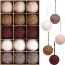 SY Super Bang 15PCS Rustic Christmas Ball Ornaments, 60MM/2.3Inch Shatterproof Ornaments Set for Christmas Tree Hanging Decorations, for Home Farmhouse Bowls Vase Fillers Holiday Party Xmas Decor. (White/Brown/Coffee/Khaki)