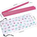 50cm Mahjong Racks with Pushers, Wooden American Mahjong Tile Pushers & Racks Set of 4, with White Printed Mahjong Racks Drawstring Bag, Mahjong Accessories, 50 x 6.5 x 2.7 cm