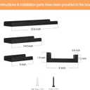 Alsonerbay Black Floating Shelves Wall Mounted Set of 3, 23.6 Inch Rustic Wood Wall Shelves for Storage and Display for Bedroom Living Room Bathroom Kitchen Office and More, 6D x 1.5W x 23.6H in