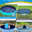 VISTOP Jumbo Foldable Dog Pool, Hard Plastic Shell Portable Swimming Pool for Dogs Cats and Kids Pet Puppy Bathing Tub Collapsible Kiddie Pool (97inch.D x 15.7inch.H, Blue)