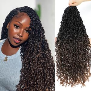 SOKU Mini Passion Twist Crochet Hair 20" - 8 Packs Pre Twisted Senegalese Yanky Twist Crochet Hair Bey-Blonde Pre-looped Synthetic Dreadlocks Bohemian Locs for Black Women (#TT1B/4/30(Bey-Blonde))