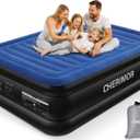 CHERIMOR Queen Air Mattress with Built in Pump, 18" Raised Comfort, Multi-Layer Leakproof, Heavy-Duty Support Blow Up Mattress, 800lbs High Capacity, 3 Min Inflation for Home Camping Guests