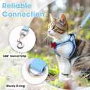 Cat Vest Harness and Leash Set for Walking, Escape Proof, Adjustable Kitten Harness, Breathable Mesh with Reflective Strips, Detective Conan-Inspired Design, Blue, Medium