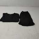 Ekouaer Waffle Knit Lounge Sets for Women Long Sleeve Pajamas Set with Pockets 2 Pieces Outfits Top and Pants (Large, Black)