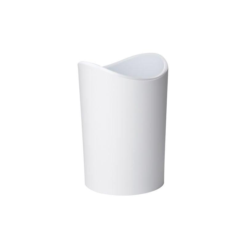 Superio Small Bathroom Trash Can, Modern White Mini Open Waste Bin (1 1/2 Gallon, 6 Liter) Plastic Garbage Can for Kitchen, Bathroom, Bedroom, Office, Under Desk, Car