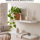 Floating Shelves for Wall - Solid Pine Wood Wall Shelf - Bathroom Shelves - Wall Shelves for Bedroom Living Room - Floating Shelf for Wall Mounted Shelves - 36x6.7x1.2 inch- Set of 2 (White Color)