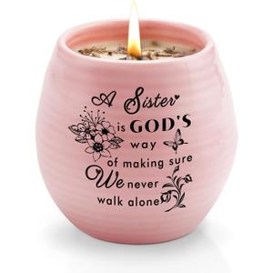 Sister Birthday Gifts, Sisters Christmas Gifts from Sister, Handmade Ceramic 8oz Soy Wax Lavender Scented Candles, Sisters Candle Gift for Soul Sisters Best Friend BFF Bestie