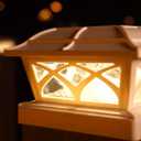 SIEDiNLAR Solar Post Cap Lights Outdoor Glass 2 Modes 8 LEDs for 4x4 5x5 6x6 Posts Fence Deck Patio Decoration, 8 Pack