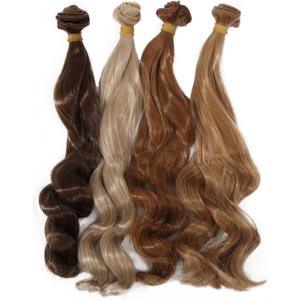 GLOBLELAND 4Pcs 4 Colors Doll Curly Wigs 10inch Long Doll Hair Extension Dolls Making Arts Supplies DIY Crafts Long Synthetic Wigs Doll Accessories (Brown)