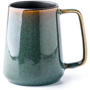 Ceraozmus Large Ceramics Coffee Mugs,24 oz,Large Handle Design,Extra Large Tea and Coffee Cup for Office and Home，Microwave and Dishwasher Safe(Color:24 oz green)
