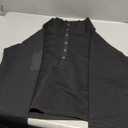 Womens Cropped Sweatshirts Henley V Neck Long Sleeve Button Pullover Lightweight Casual Tops (Medium, Black)