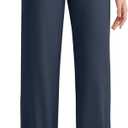 G4Free Ribbed Knit Wide Leg Pants Women with Pockets Lightweight Stretchy Yoga Pants Casual Travel Slack L