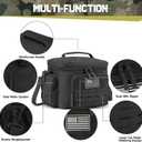 QT&QY Tactical Lunch Bag for mens Military heavy duty lunch box work Leakproof insulated Durable Thermal Cooler Bag for Adult Meal for Office Camping Picnic Pail MOLLE Webbing Black, 13l