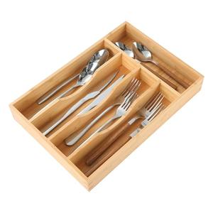 Upassion Bamboo Kitchen Drawer Organizer, 8.25 Inch Silverware Utensil Holder for Samll Drawer, Silverware Organizer for Cutlery Knives