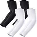 GOUNOD Arm Sleeves for Men Women,Compression Sleeves to Cover Arms for Men Working,Sun Sleeves for Men UV Protection (4 Pairs:2 Pairs Black,2 Pairs White)