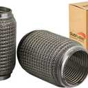 Exhaust Flex Pipe (Wire Mesh + Interlock Lining Type) 100% Stainless SS304 OEM-Grade For Heavy Duty and Cars (1 PC, 2.5X6)