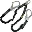AFP 6FT Double Leg Internal Shock Absorbing Safety Fall Protection Lanyard with Dual Pelican Rebar & Snap Hook | Heavy-Duty Webbing | OSHA & ANSI Rated (Steel)