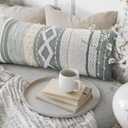 ZICOTO Decorative Boho Lumbar Pillow Cover 14x36  Beautiful Throw Pillow with Soft Texture for Bed, Couch Decor or as Body Cushion  A Stylish Addition to Your Bedroom