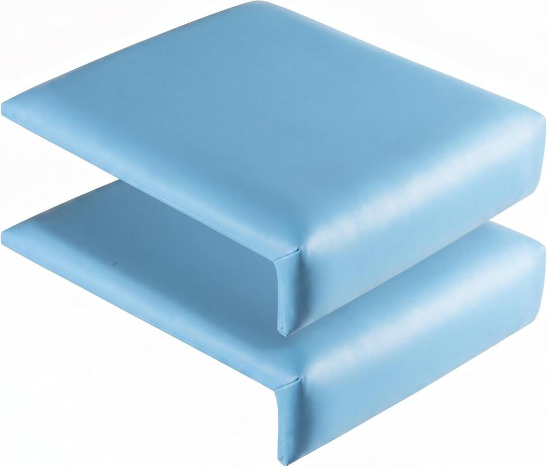 Novabright 2 Pcs 16 Inch Pool Edge Seat Poolside Cushions Seating Mat with Soft Foam Pad Anti-Slip Waterproof Bath Poolside Seat Chair Light Blue Pool Accessories for Summer Outdoor Beach