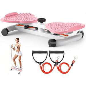 Ab Twister Board,300 lbs Capacity,Slim Waist and Core Ab Exercise,Foot Massage Design,Noiseless Home Gym Exercise (Pink)