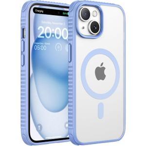 SUCGLES for iPhone 14 Plus Case with MagSafe [Ultra Strong Magnetic] [12FT Military Drop Protection] [Soft Non-Slip Grip] Translucent Matte Slim Thin Phone Cover 6.7" for Apple 14plus, Sierra Blue