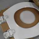 CHURCH Toilet Seat, Easy Clean Hinges Release for Deep Cleans, Durable Enameled Wood Seat, Elongated, White