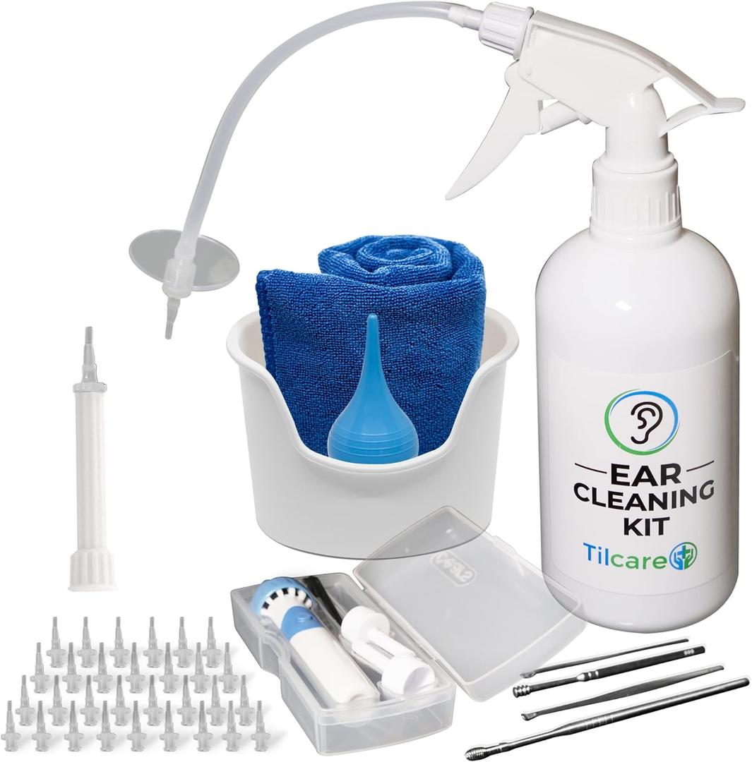 Ear Wax Removal Tool by Tilcare - Ear Irrigation Flushing System for Adults & Kids - Perfect Ear Cleaning Kit