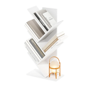 Furinno Tree Bookshelf 5-Tier Floor Standing Tree Bookcase, White