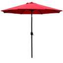 9' Patio Umbrella Outdoor Table Umbrella with 8 Sturdy Ribs (Red)